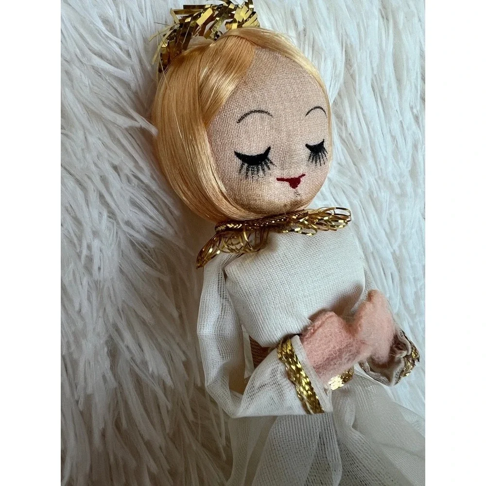 Vintage Christmas Angel Tree‎ Topper Doll MCM Sleepy Eye Kitsch Holiday Decor